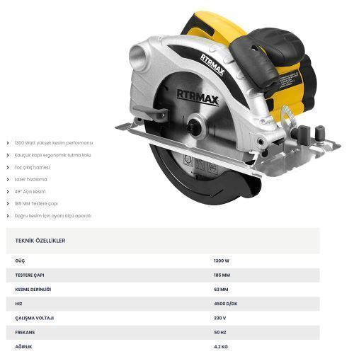 RTM 382 DAİRE TESTERE 1300 W 185 MM